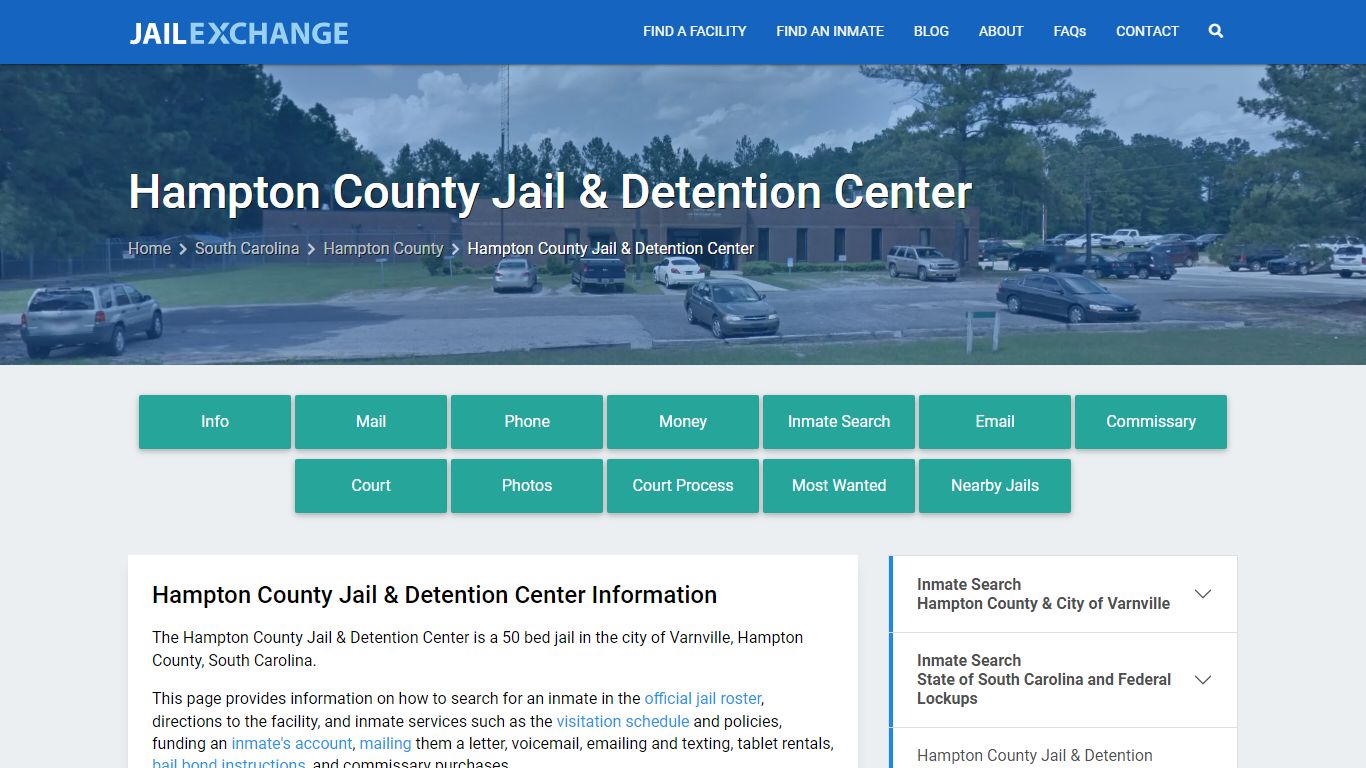 Hampton County Jail & Detention Center, SC Inmate Search, Information